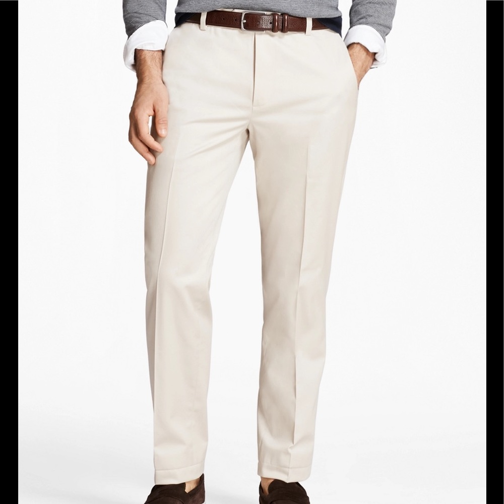 Brooks Brothers Milano Fit Stretch Advantage Chino® Pants Size 36X32 Color Stone